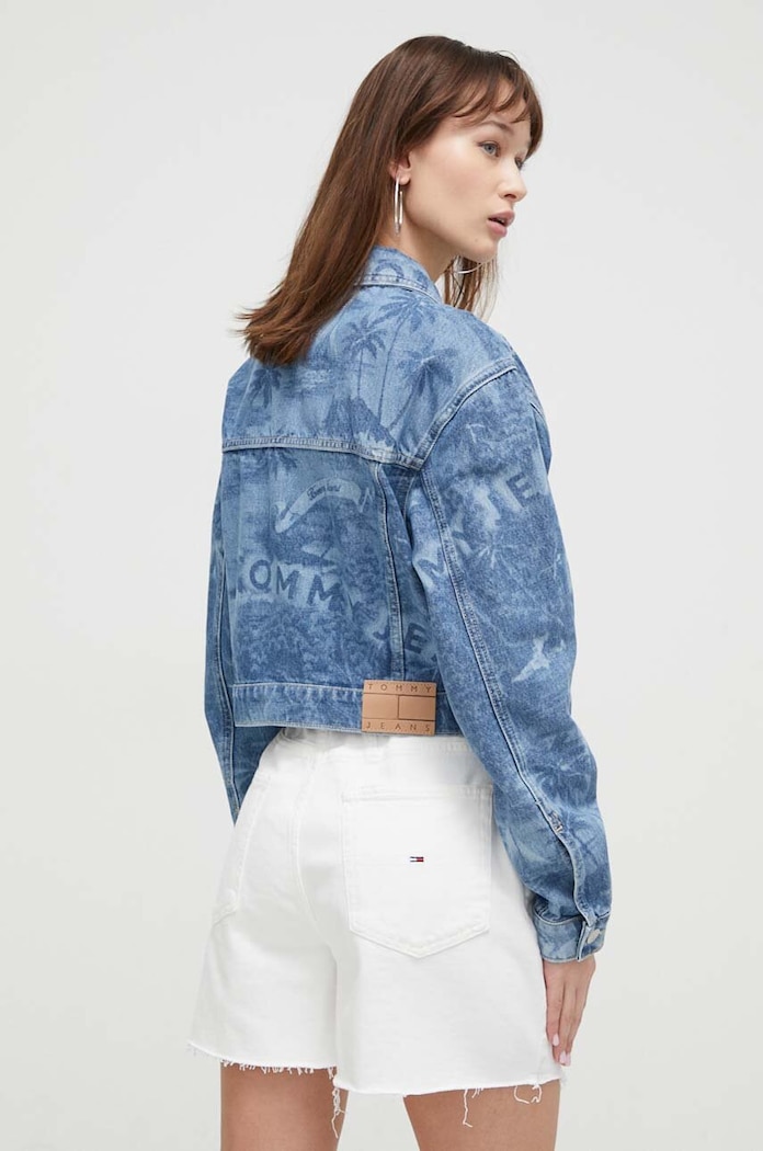 Rifľová bunda Tommy Jeans modrá DW0DW17664