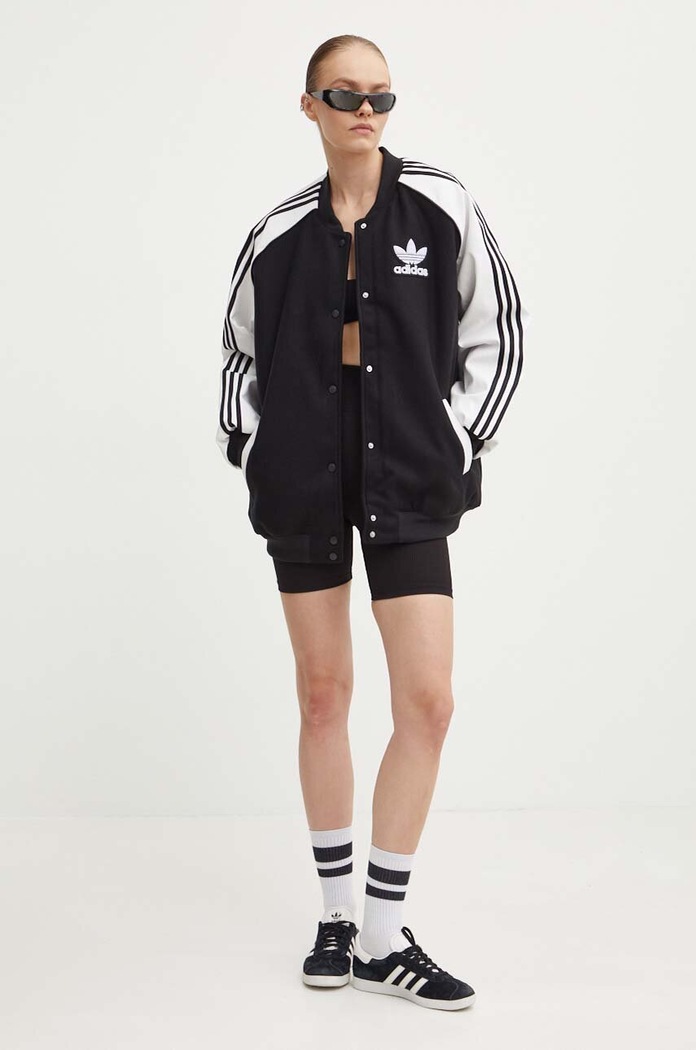 Μπουφάν bomber adidas Originals SST Oversize VRCT IR5519 μαύρο SS24