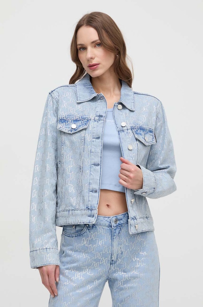 Džínová bunda Karl Lagerfeld modrá 241W1420