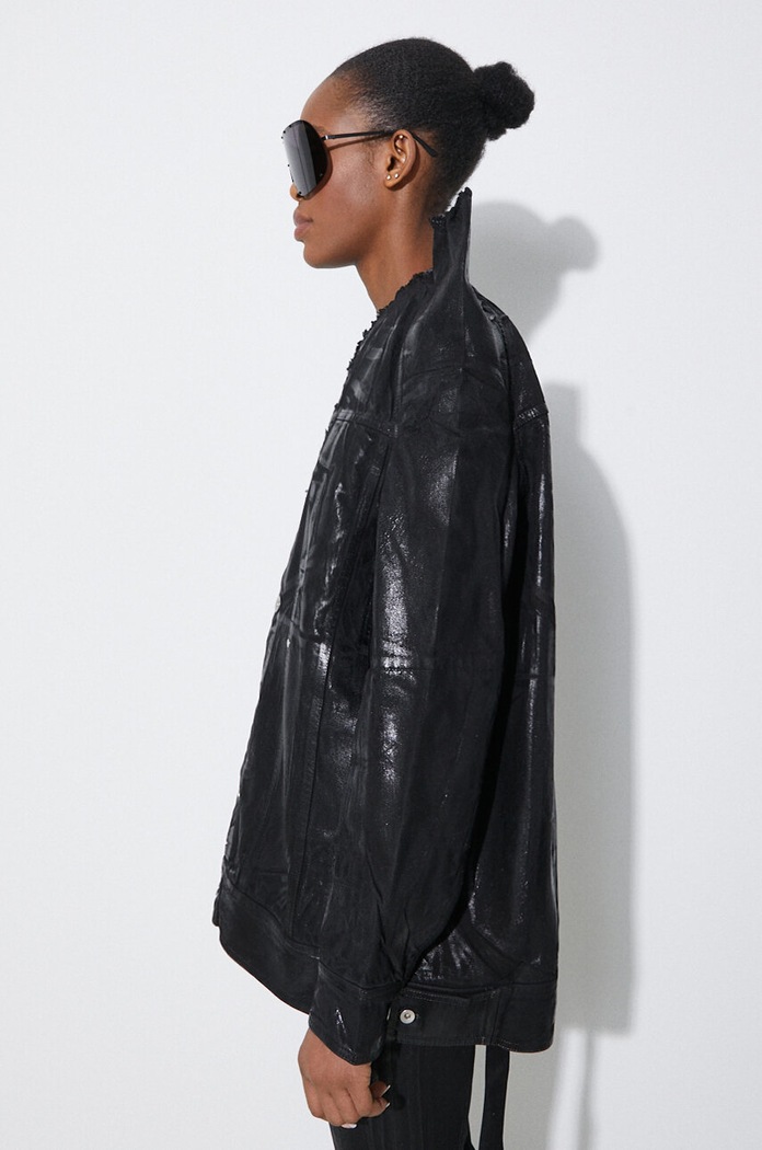 Odzież Rick Owens kurtka jeansowa Denim Jacket Tec Worker DS01D1704.BF.09 czarny