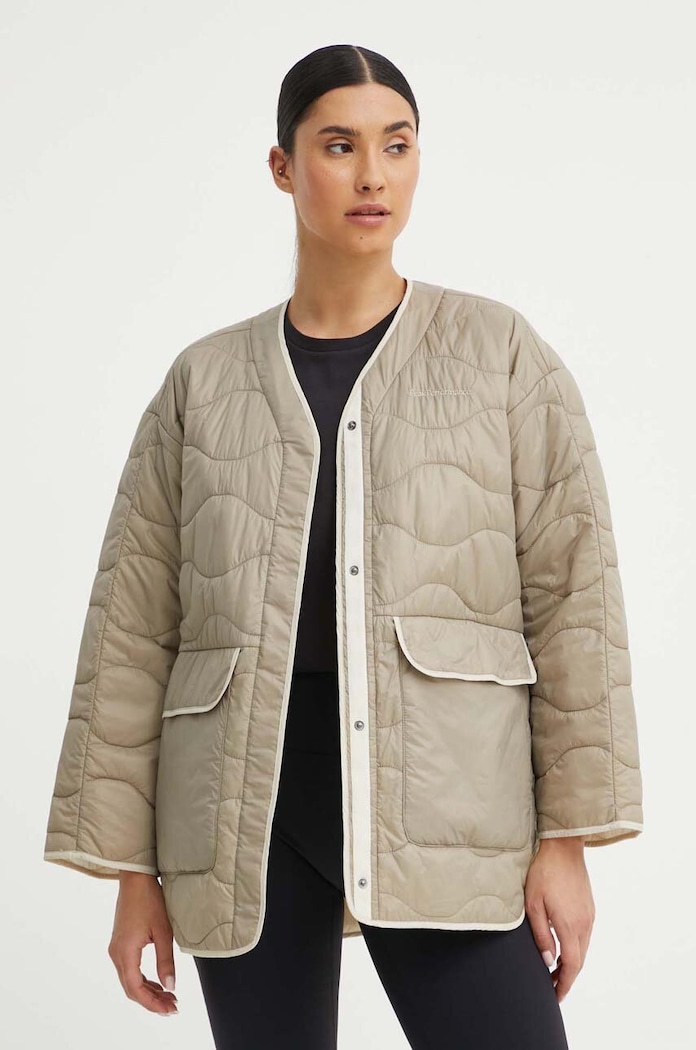 Obojstranná bunda Peak Performance Quilted oversize béžová G79736