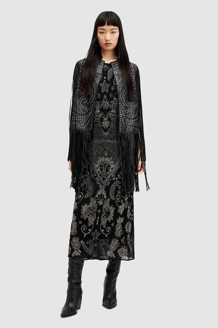 Kožená vesta AllSaints ELIAS GILET W040LA