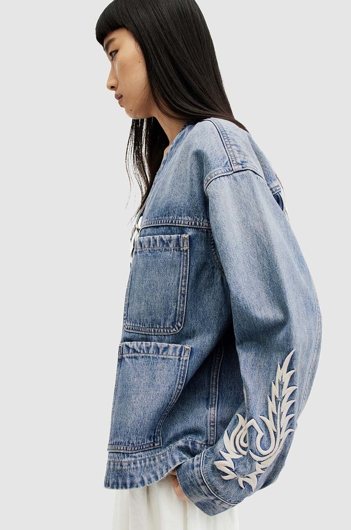 AllSaints geacă din denim TERRI WORKWEAR JACKE albastru WO549Z