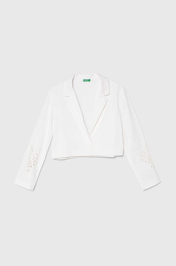 Otroški suknjič United Colors of Benetton Tkanina bela 290WCW00C.G.Seasonal