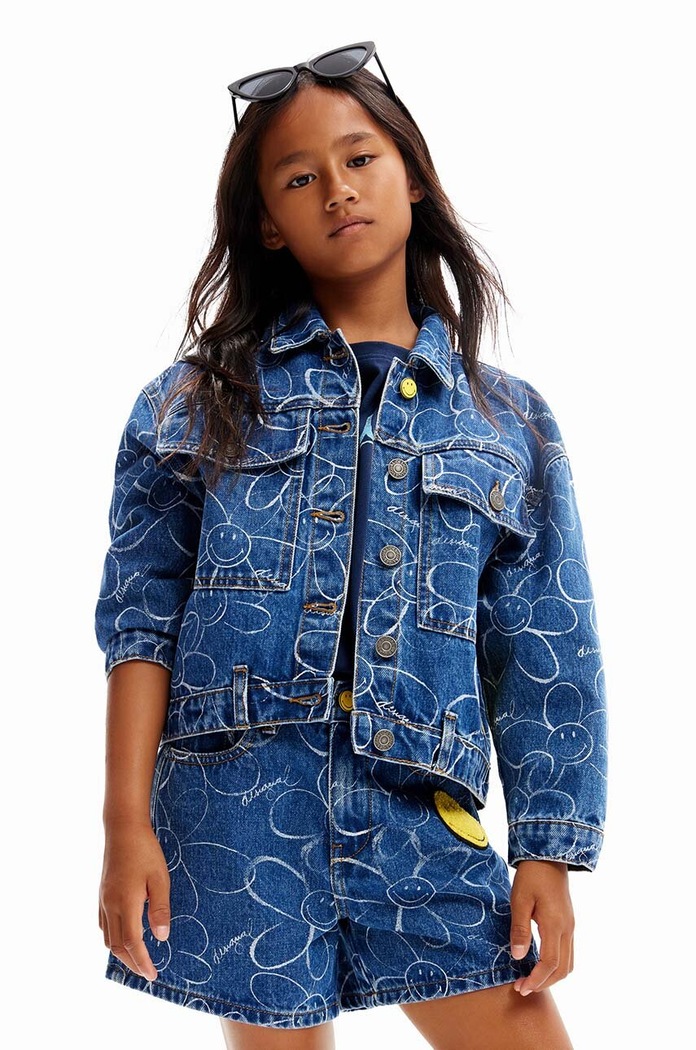 Desigual giacca jeans bambino/a denim blu 24SGED04