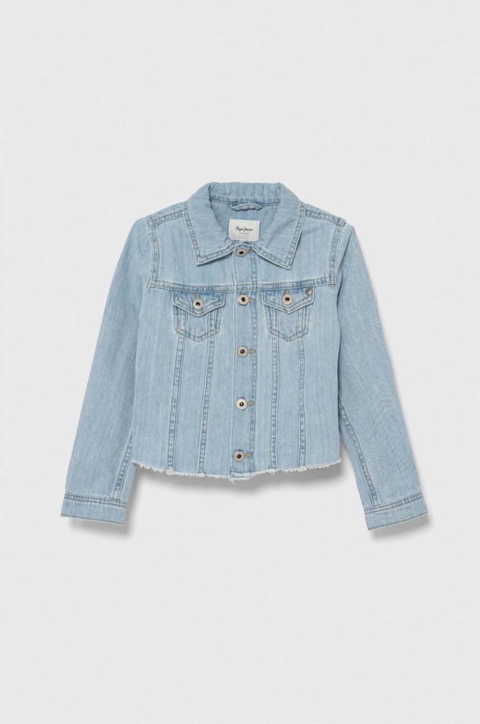 Pepe Jeans geacă din denim din bumbac ISA JACKET JR necaptusit albastru PG401098