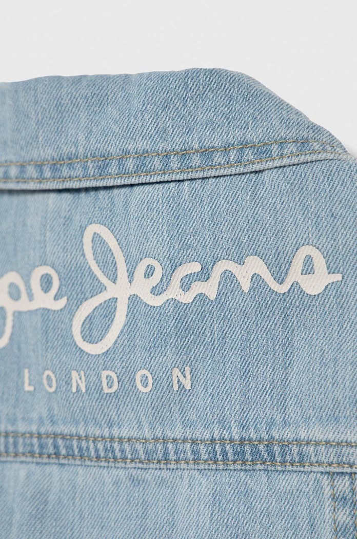Fete Pepe Jeans geacă din denim din bumbac ISA JACKET JR PG401098 albastru