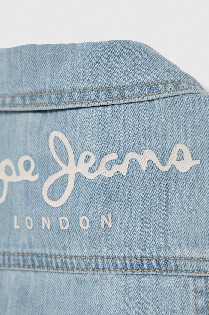 Fete Pepe Jeans geacă din denim din bumbac ISA JACKET JR PG401098 albastru