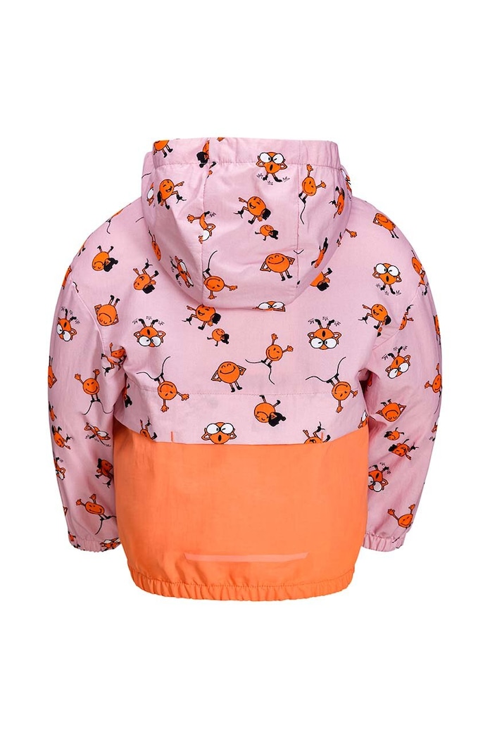 Dziewczynka Jack Wolfskin kurtka przeciwdeszczowa dziecięca SMILEYWORLD AOP 1610771.G różowy