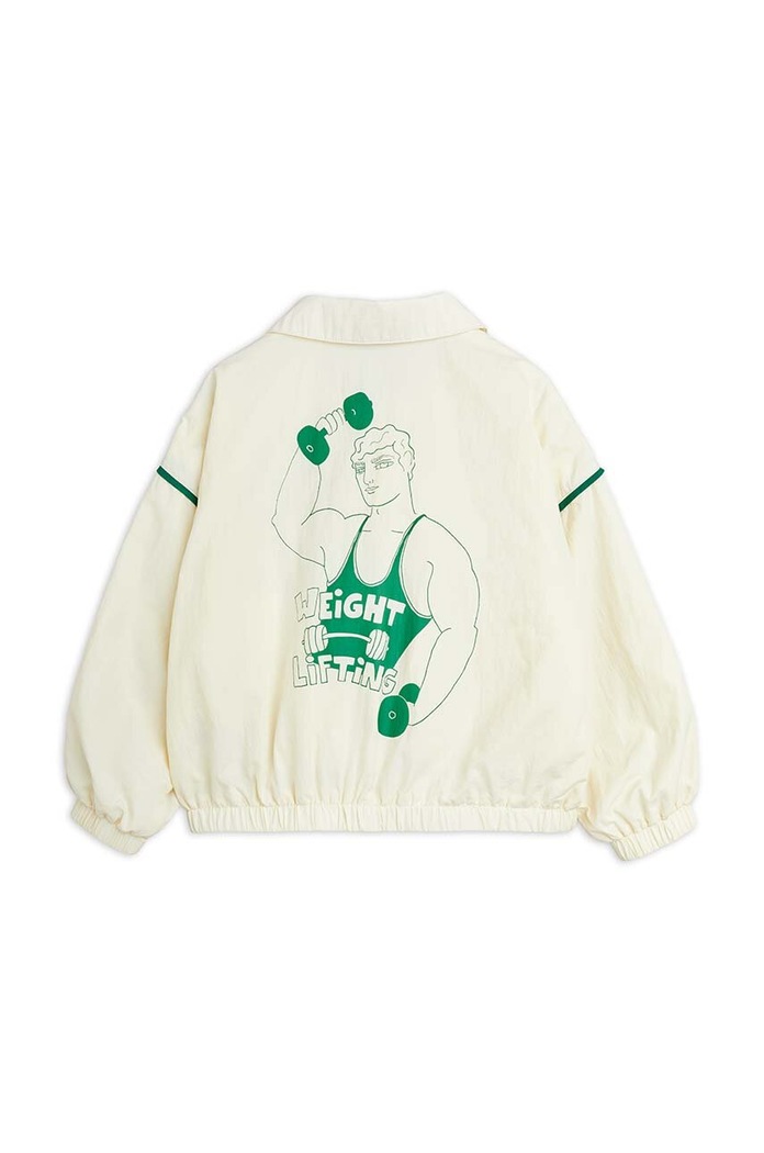 Detská bunda bomber Mini Rodini Weight lifting biela 2421010311