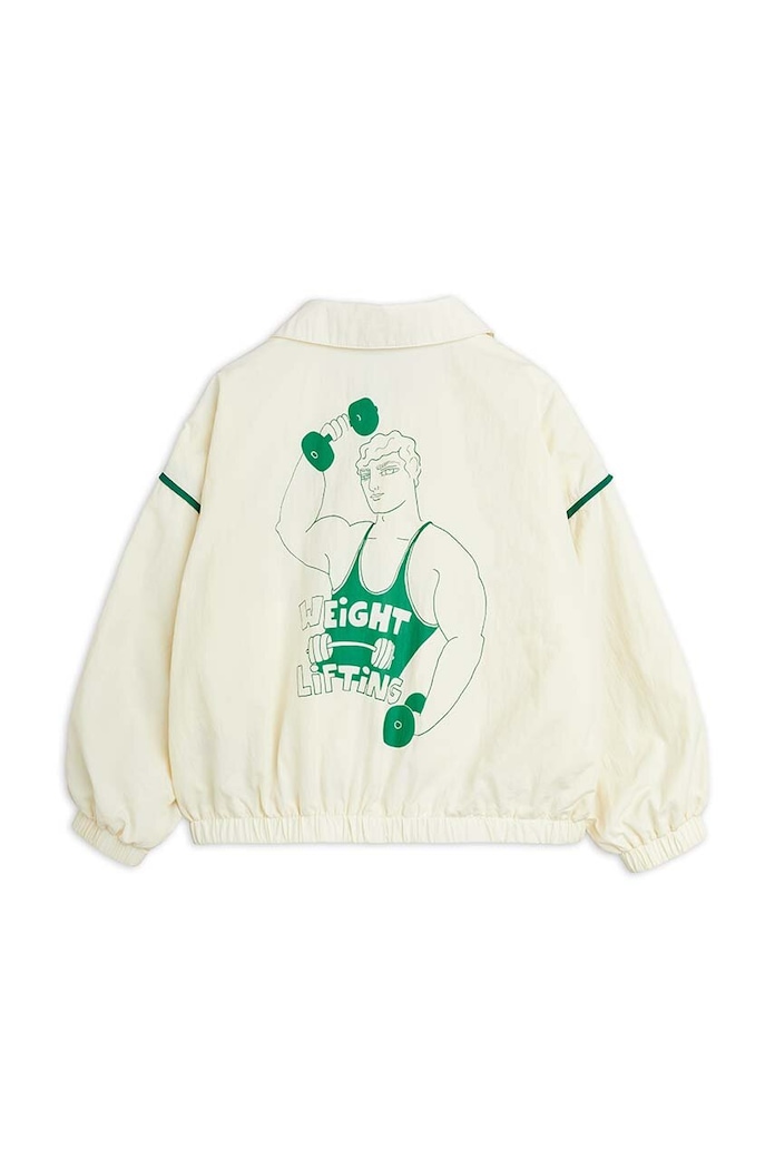 Detská bunda bomber Mini Rodini Weight lifting biela 2421010311
