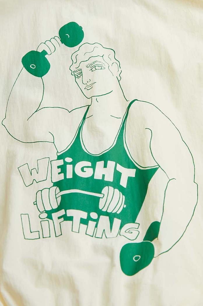 Detská bunda bomber Mini Rodini Weight lifting 2421010311 biela