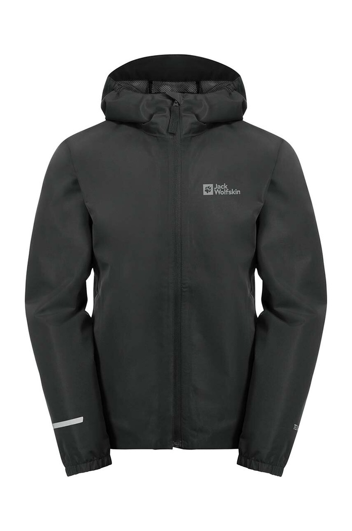 Dječja kišna jakna Jack Wolfskin FLAZE Planet friendly crna 1609263.92.152