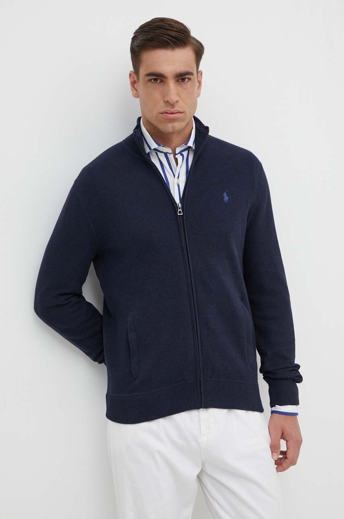 Bavlněný kardigan Polo Ralph Lauren bavlna námořnická modř 710A30449