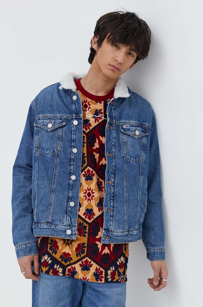 Džínová bunda Tommy Jeans riflovina modrá DM0DM18241
