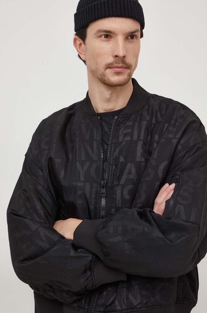 Bunda Calvin Klein Jeans oversize čierna J30J324658