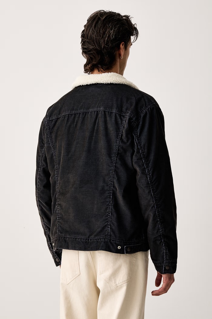 Odzież Levi's Krótka kurtka męska sztruksowa TYPE 3 SHERPA 16365 granatowy