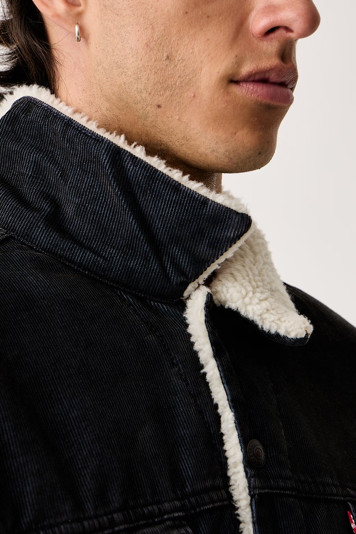 Levi's Krótka kurtka męska sztruksowa TYPE 3 SHERPA 16365