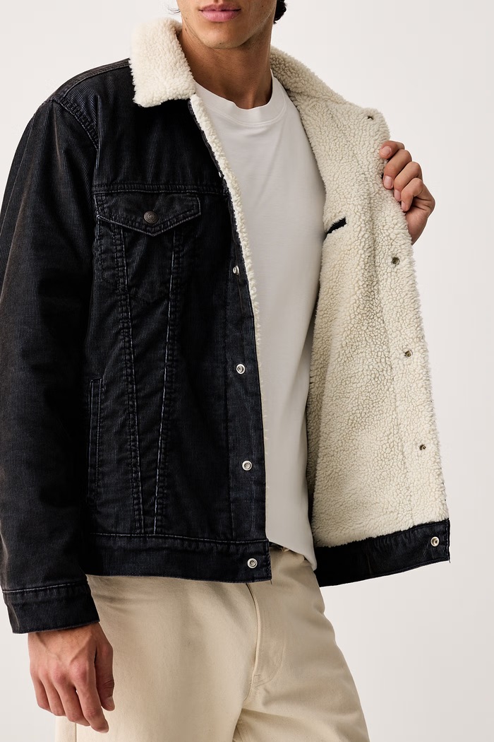 Levi's Krótka kurtka męska sztruksowa TYPE 3 SHERPA 16365