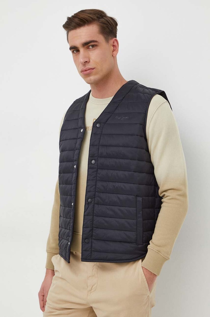 Pepe Jeans bezrękawnik VLAD bez kaptura czarny PM402876