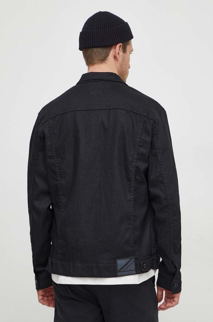 Odzież Pepe Jeans kurtka jeansowa PINNERS COATED PM402885 czarny