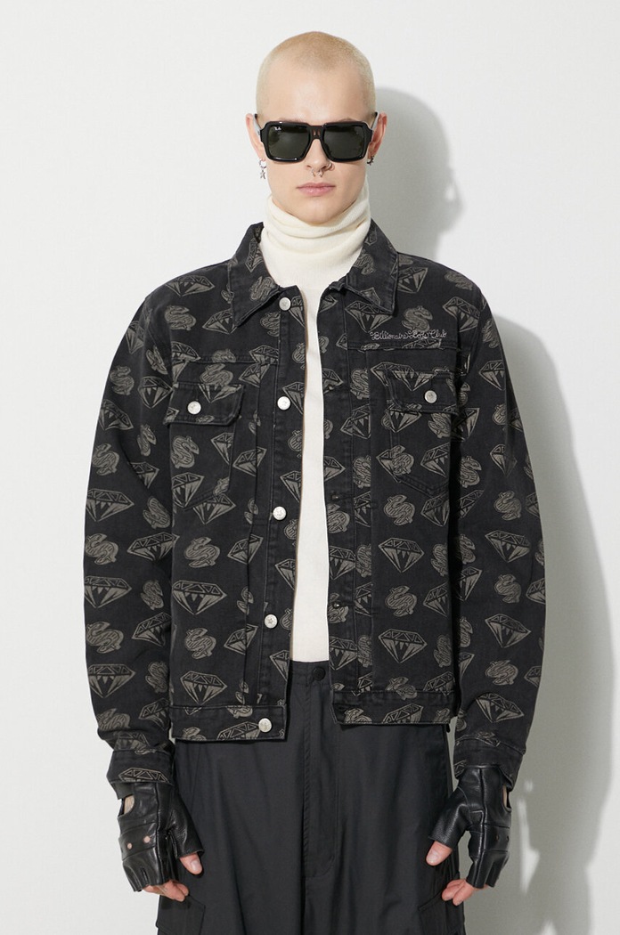 Billionaire Boys Club kurtka jeansowa Diamonds & Dollars Denim bez kaptura czarny B23409