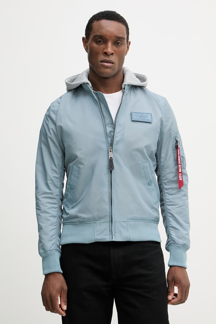 Bunda Alpha Industries MA-1 TT Hood bomber modrá 196108