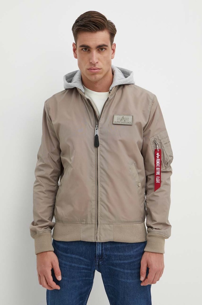 Μπουφάν Alpha Industries MA-1 TT Hood μπεζ 196108