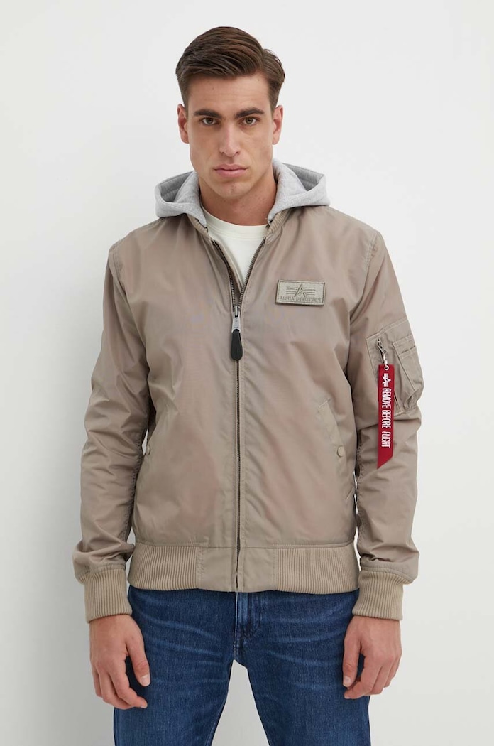 Μπουφάν Alpha Industries MA-1 TT Hood μπεζ 196108