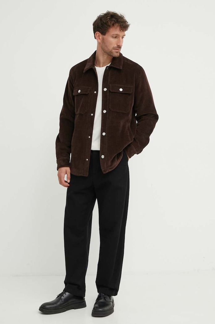 Manšestrová bunda A.P.C. Blouson Alex COGVV.H02625.CAE hnědá SS24