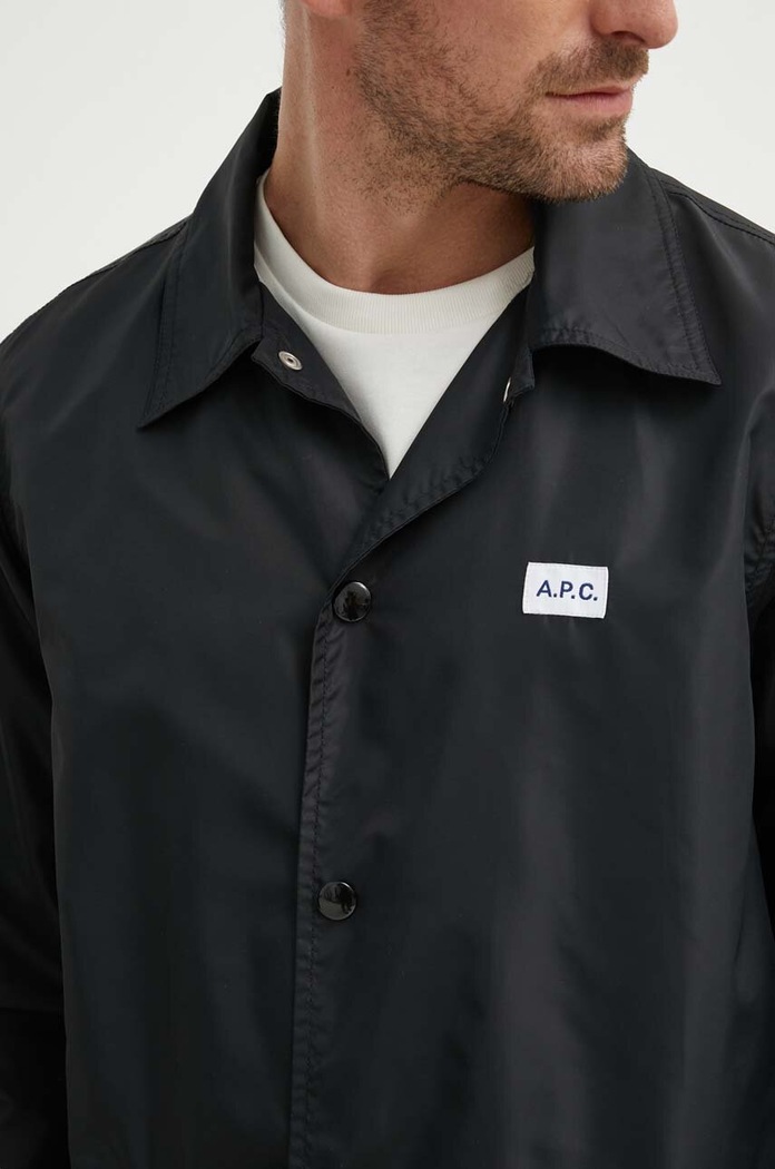 Geacă cu aspect de cămașă Blouson Aleksi A.P.C. negru PAAFA.H02739.LZZ