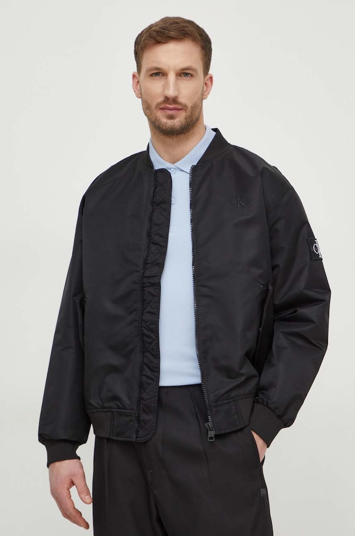 Calvin Klein Jeans kurtka bomber nieocieplane czarny J30J325110