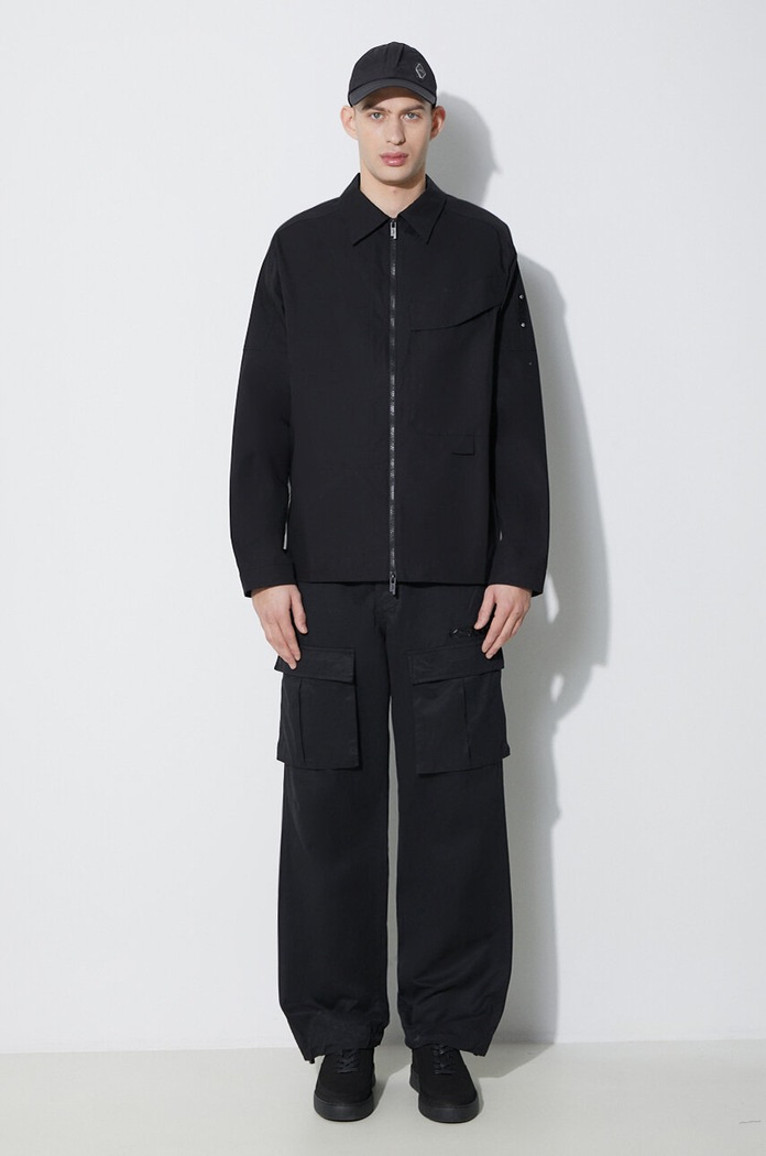 Βαμβακερό σακάκι A-COLD-WALL* Zip Overshirt ACWMSH138A μαύρο SS24