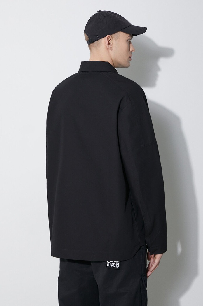 Ρούχα Βαμβακερό σακάκι A-COLD-WALL* Zip Overshirt ACWMSH138A μαύρο