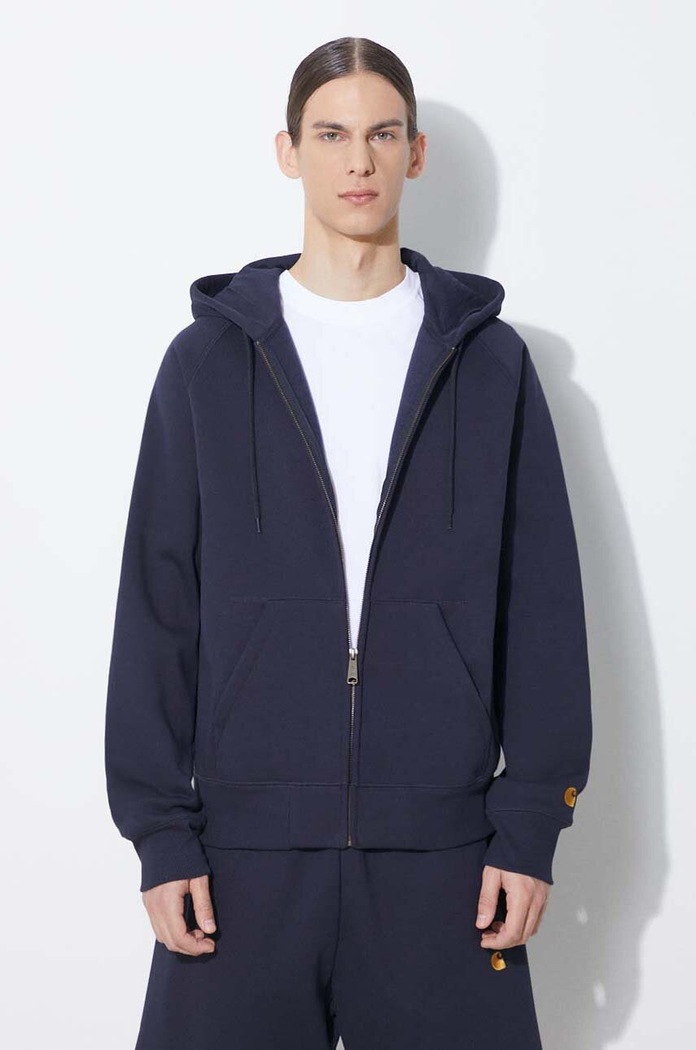 Dukserica Carhartt WIP Hooded Chase Jacket I033664.00HXX mornarsko plava