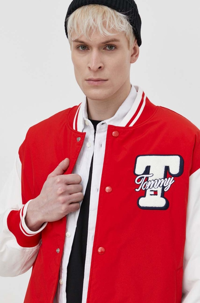 Bomber bunda Tommy Jeans červená DM0DM18702
