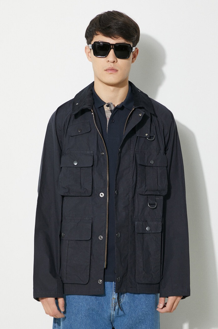 Bavlněná bunda Barbour Modified Transport Casual nezateplené námořnická modř MCA0966