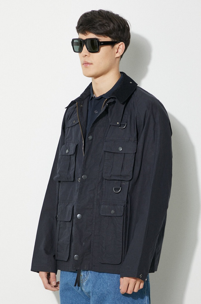 Bavlněná bunda Barbour Modified Transport Casual námořnická modř MCA0966