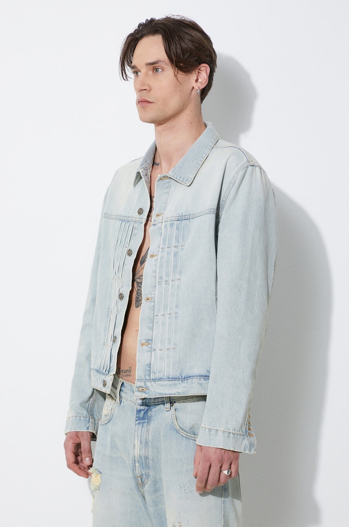 424 kurtka jeansowa Denim Truck Jacket niebieski FF4SMJ30AP.TE001.500