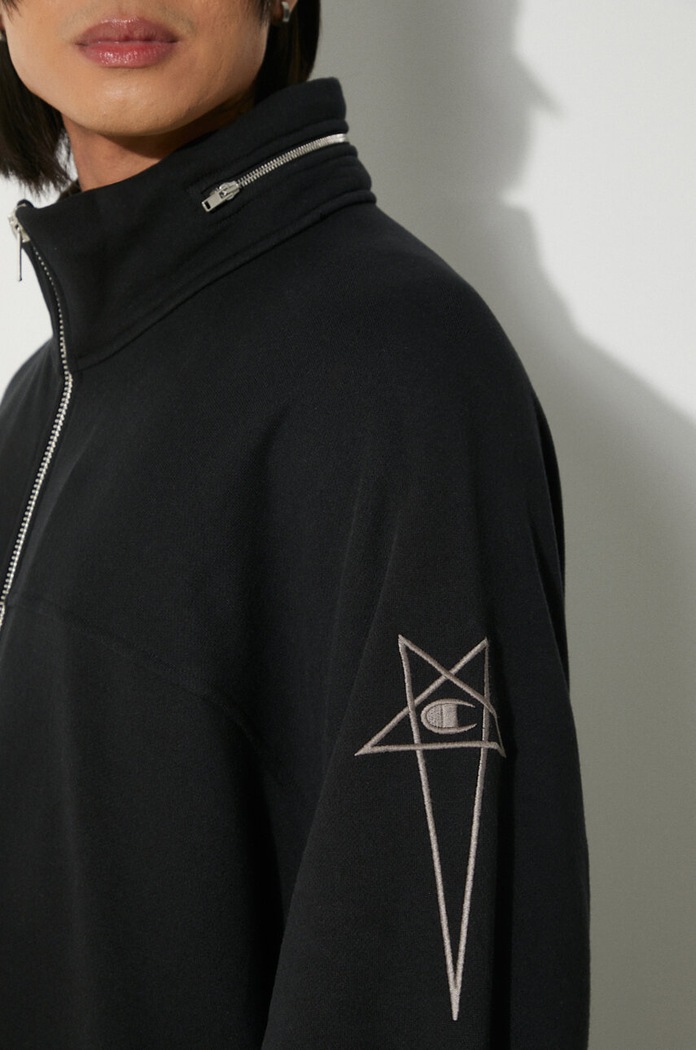 Rick Owens cotton sweatshirt x Champion Jumbo Windbreaker CM01D0467 black