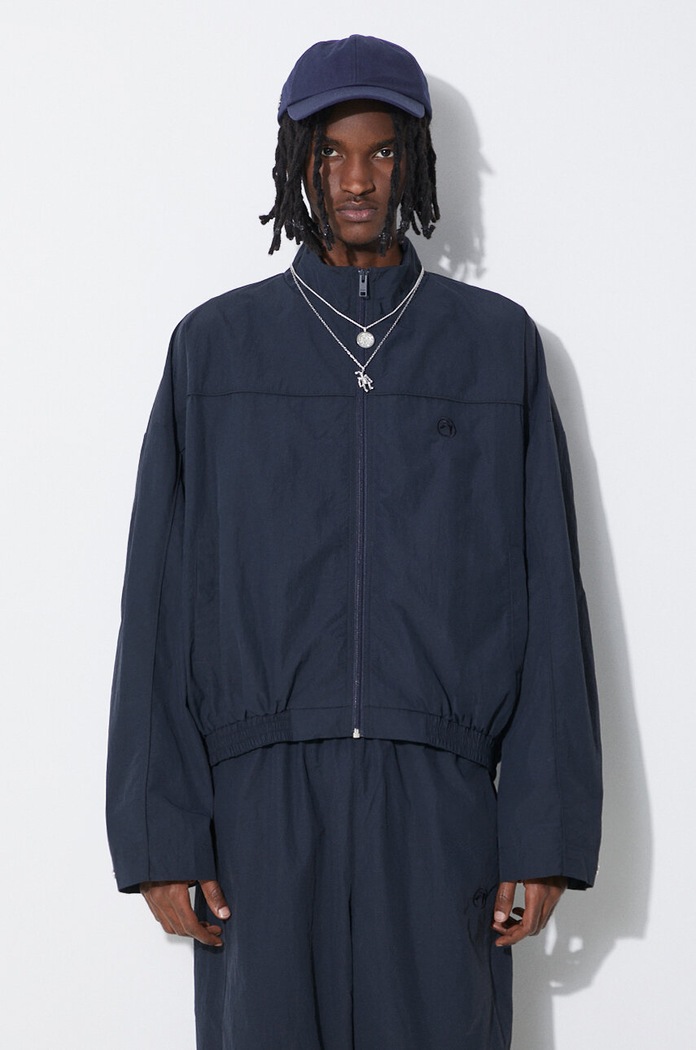 Яке AMBUSH Nylon Track Jacket уголемена тъмносин BMEA002S24FAB0014646