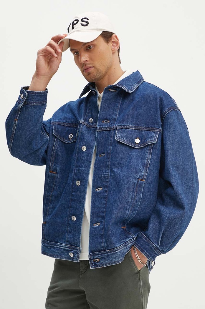 Džínová bunda A.P.C. blouson elvis COGWD.H02913.IAL modrá SS24