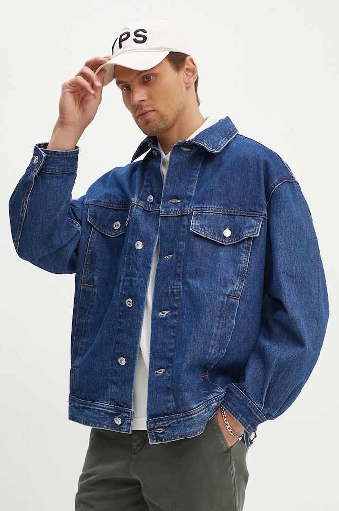 Džínová bunda A.P.C. blouson elvis COGWD.H02913.IAL modrá SS24