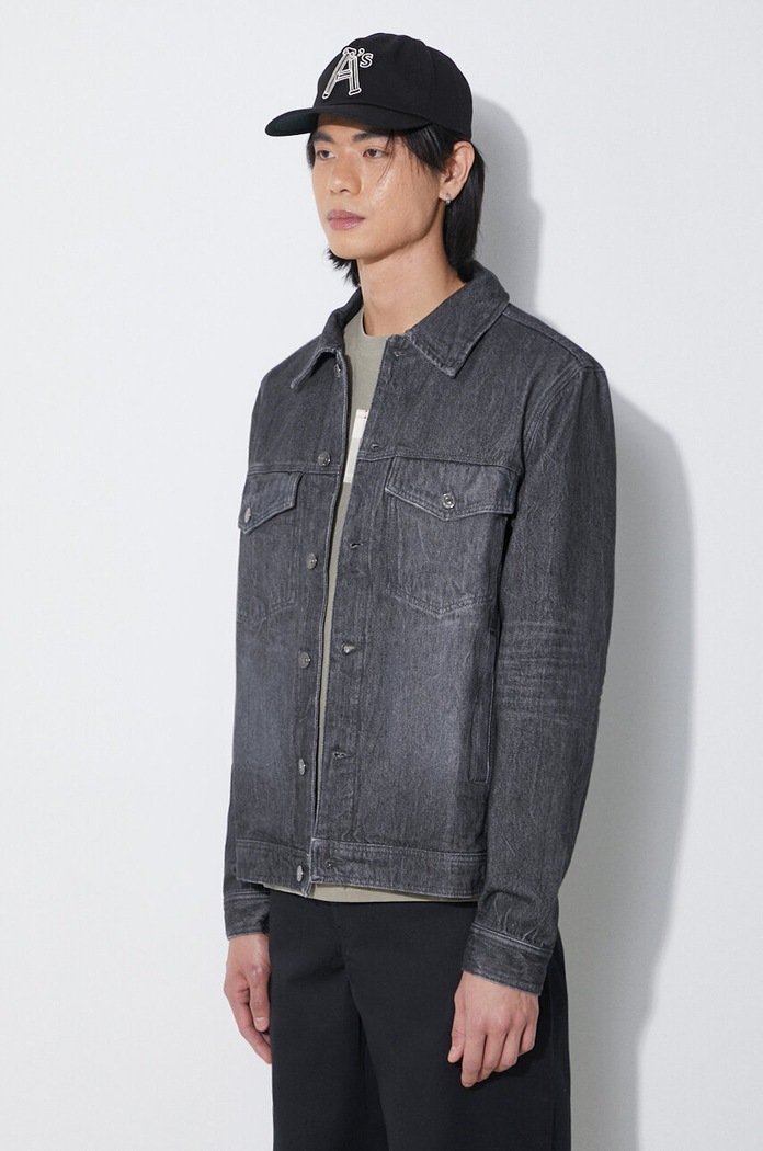 Džínová bunda Wood Wood Ivan Denim nezateplené černá 12315107.7051