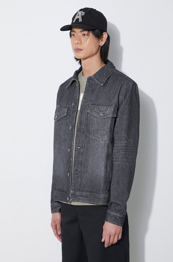 Džínová bunda Wood Wood Ivan Denim nezateplené černá 12315107.7051