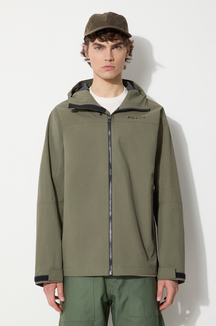 Filson geaca Swiftwater Rain Jacket cu gluga verde FMCPS0048