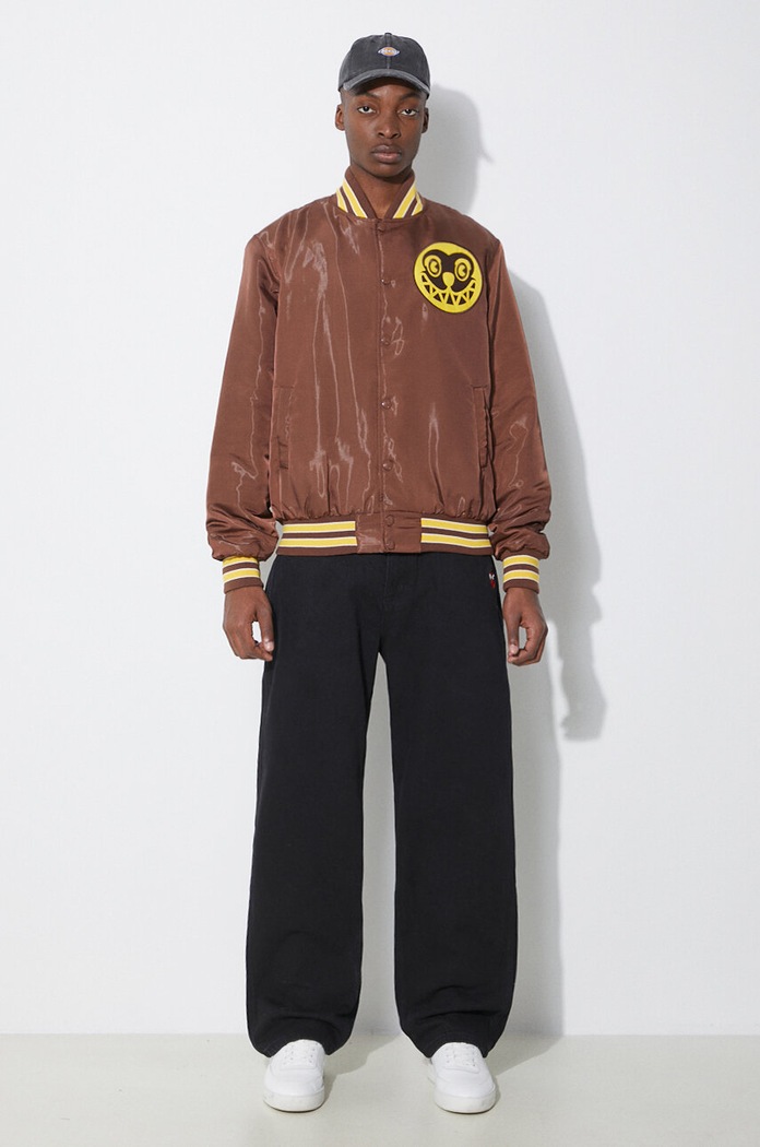 Bunda ICECREAM Satin Bomber Jacket IC24107 hnedá SS24