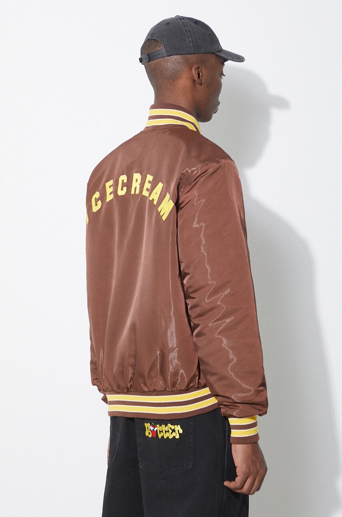 Oblečenie Bunda ICECREAM Satin Bomber Jacket IC24107 hnedá