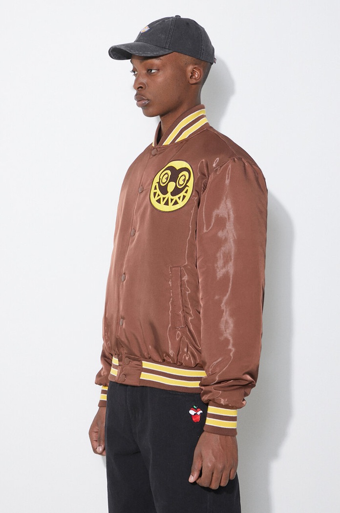 Bunda ICECREAM Satin Bomber Jacket hnedá IC24107