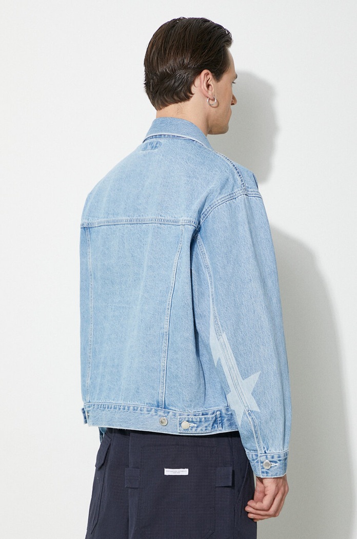 Abbigliamento A Bathing Ape giacca di jeans Metal Logo Pin Denim Jacket 1J80140056 blu